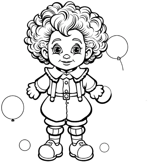 malvorlage-lustiger-clown-mit-luftballons