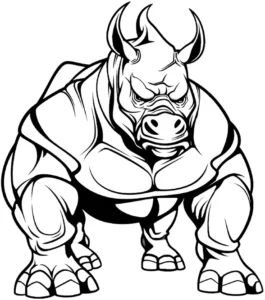 malvorlage-maechtiges-nashorn-zum-ausmalen