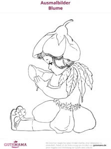 malvorlage-maedchen-blume-ausmalbild
