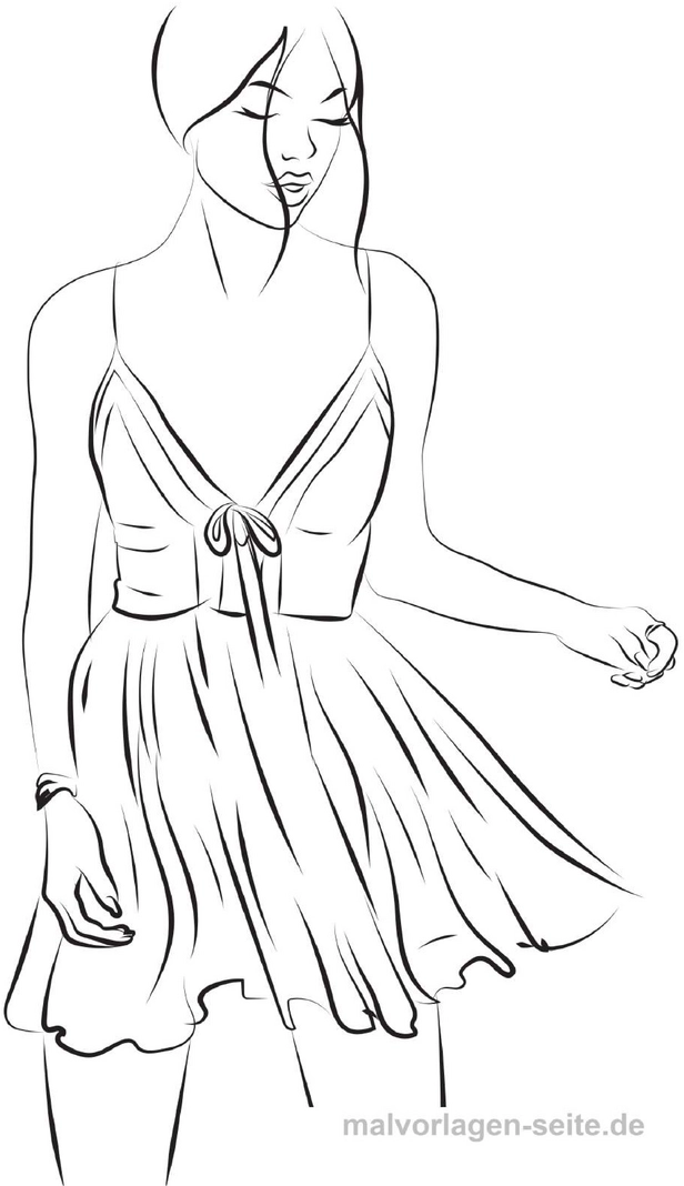 malvorlage-maedchen-im-eleganten-kleid-tanzen