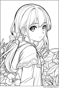 malvorlage-maedchen-in-natur-ausmalbild