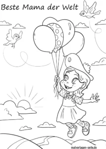 malvorlage-maedchen-mit-ballons-beste-mama-der-welt