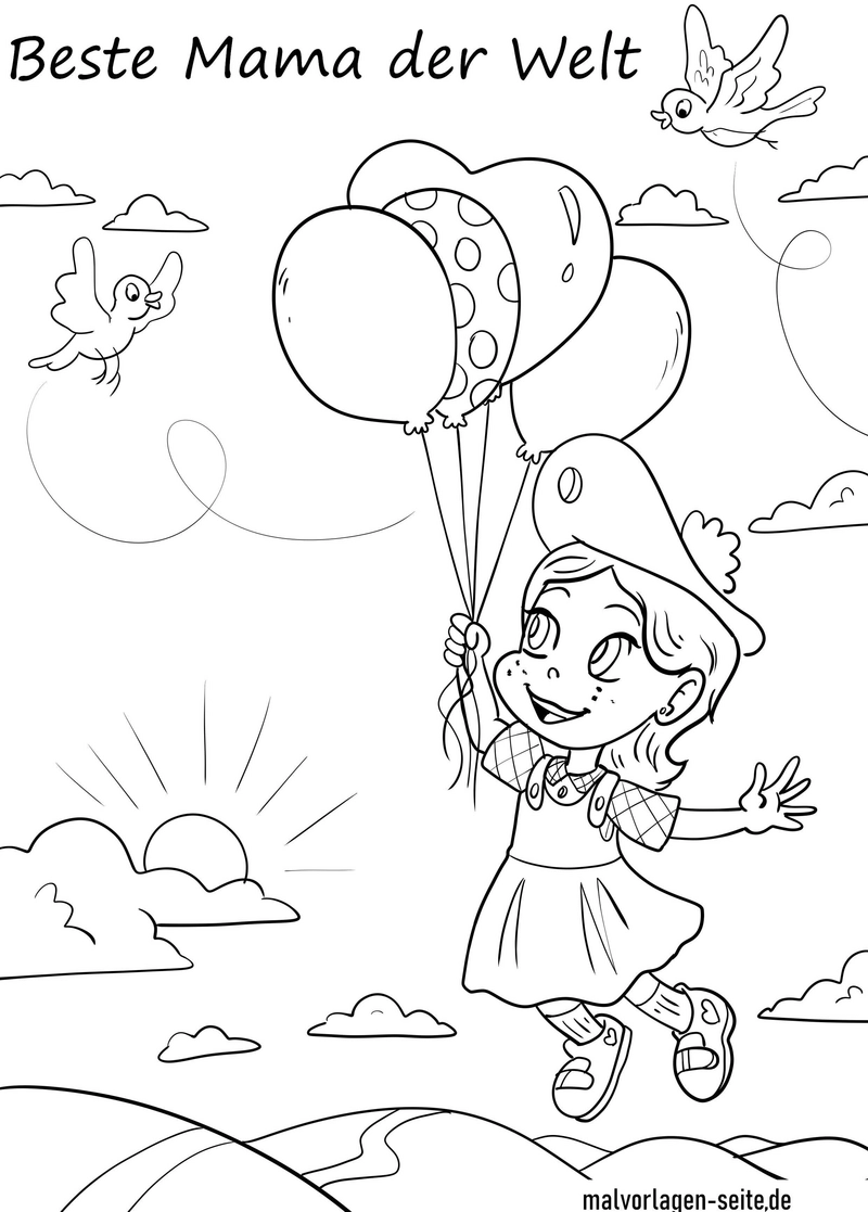 malvorlage-maedchen-mit-ballons-beste-mama-der-welt