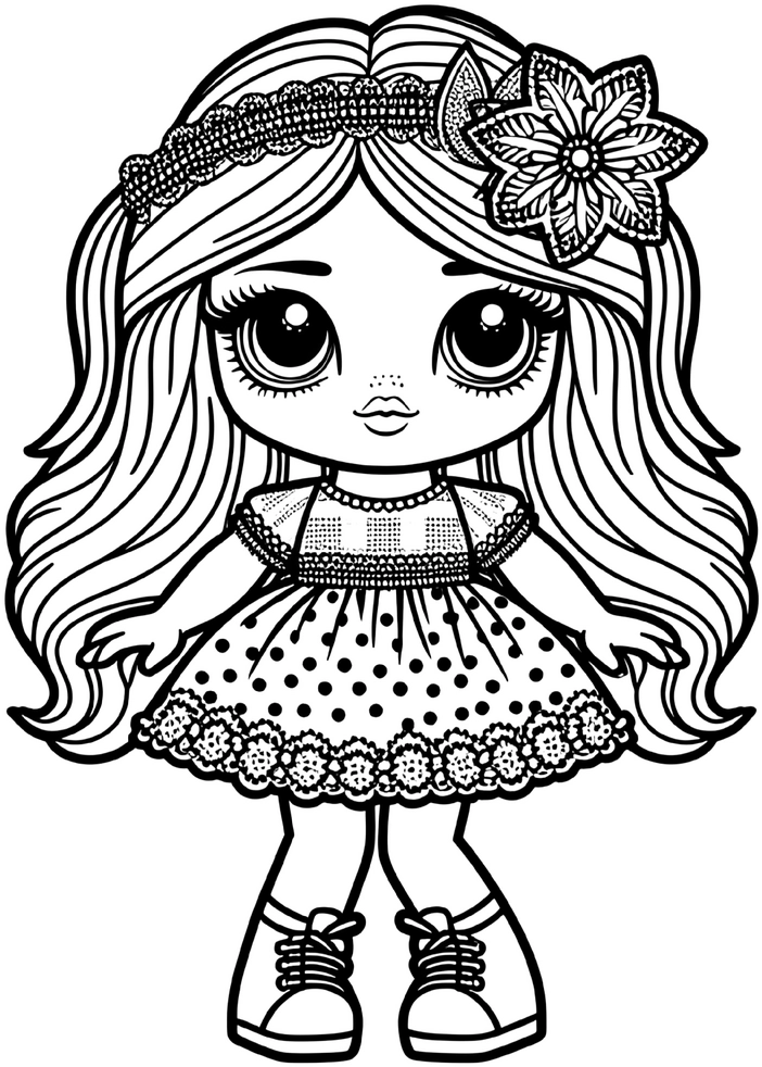 malvorlage-maedchen-mit-blume-haarreifen