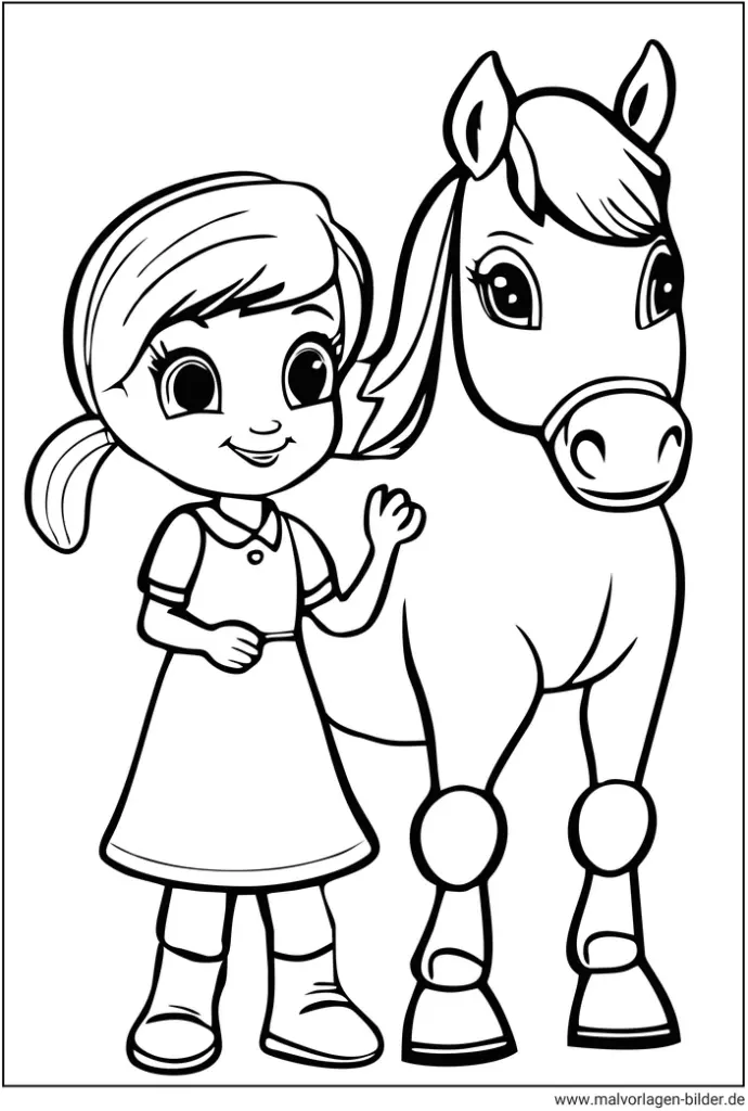 malvorlage-maedchen-mit-pferd