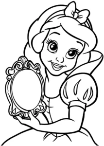 malvorlage-maerchen-maedchen-mit-spiegel