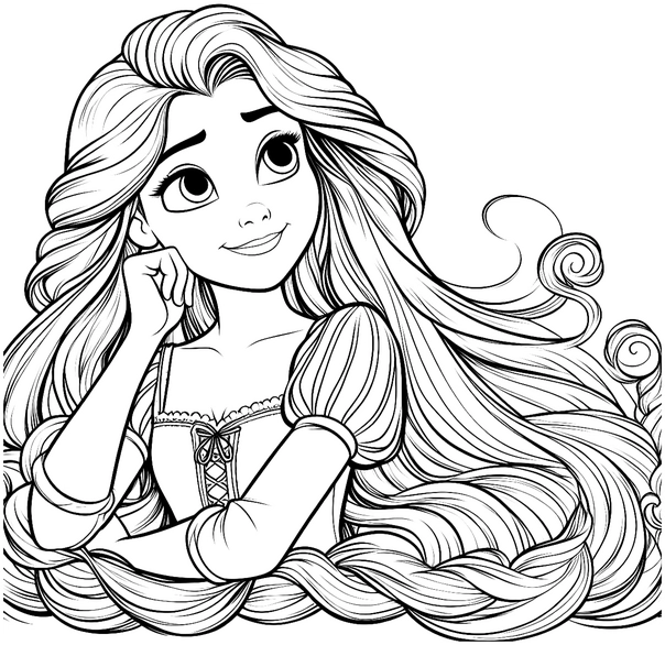 malvorlage-maerchenfigur-lange-haare
