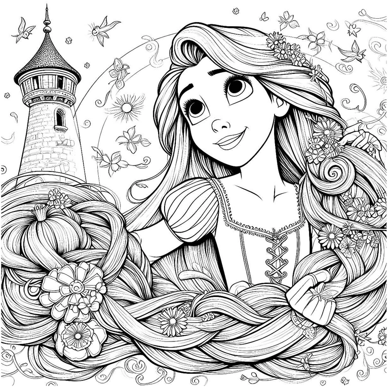 malvorlage-maerchenfigur-mit-turm