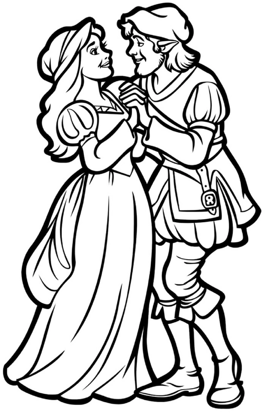 malvorlage-maerchenhaftes-paar-zum-ausmalen
