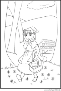 malvorlage-maerchenkind-im-wald-ausmalen