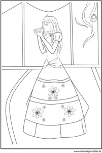 malvorlage-maerchenprinzessin-blumenmuster