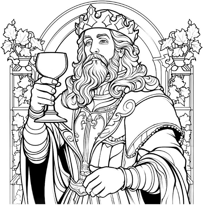 malvorlage-majestaetischer-koenig-mit-glas