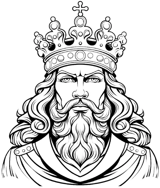 malvorlage-majestaetischer-koenig-mit-krone