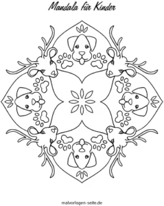 malvorlage-mandala-hunde-rehe-fuer-kinder
