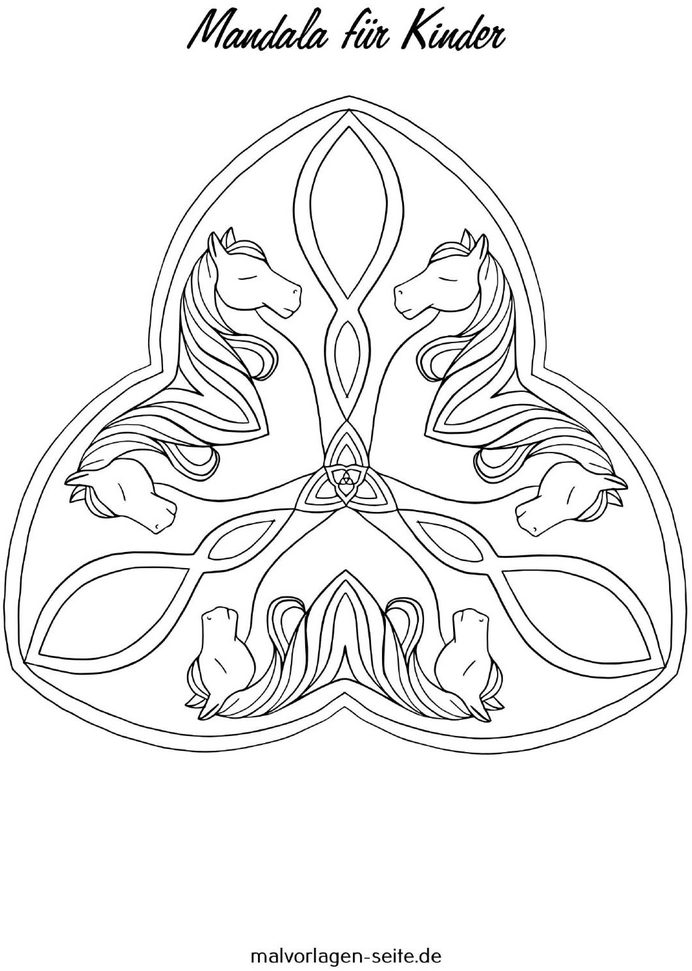 malvorlage-mandala-pferde-fuer-kinder