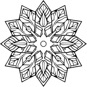 malvorlage-mandala-symmetrische-blaetter-und-formen