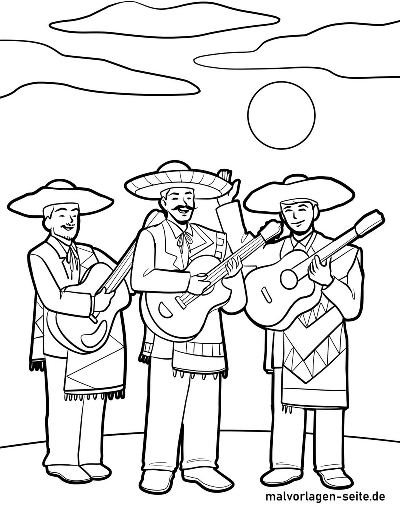 malvorlage-mariachi-band-ausmalen