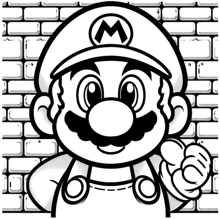 malvorlage-mario-mit-ziegelmauer