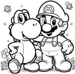 malvorlage-mario-und-yoshi-ausmalbild