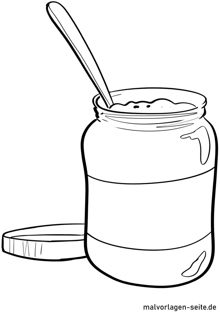 malvorlage-marmeladenglas-mit-loeffel