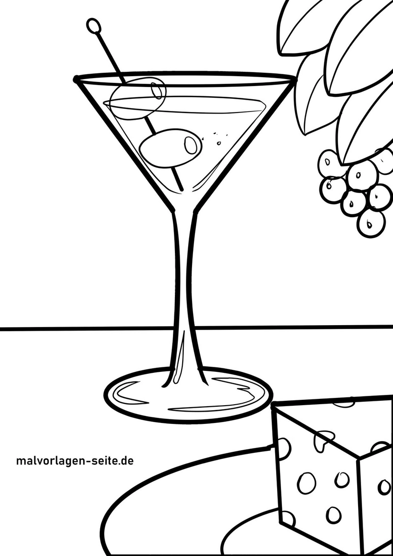 malvorlage-martini-glas-oliven-beeren