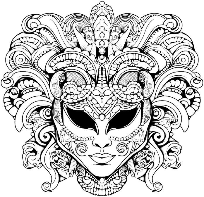 malvorlage-maskierte-figur-mit-mustern