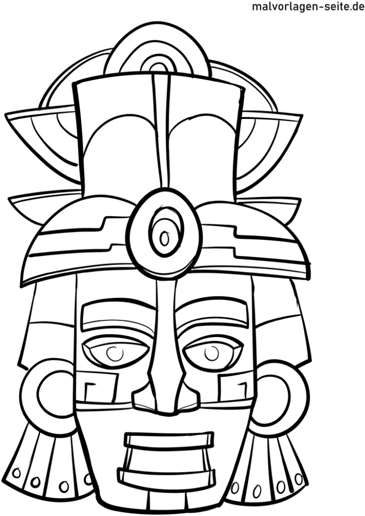 malvorlage-maya-krieger-kopf-mit-mustern