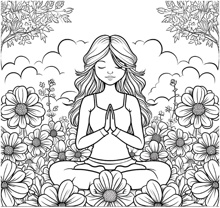 malvorlage-meditation-natur-blumen-wolken