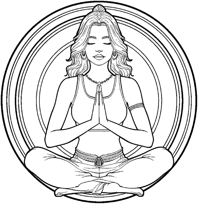 malvorlage-meditierende-figur-mit-harmonischen-mustern