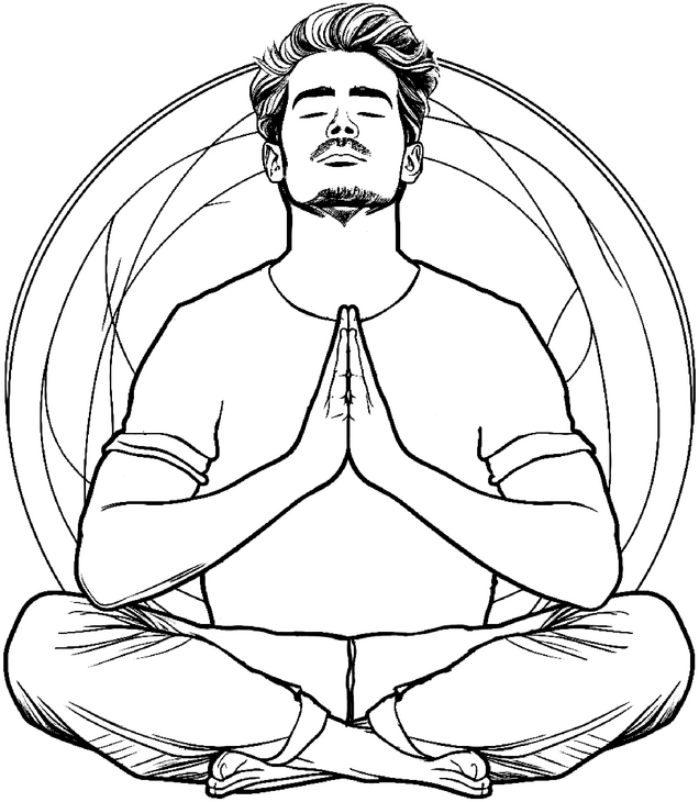malvorlage-meditierender-mensch-harmonische-linien
