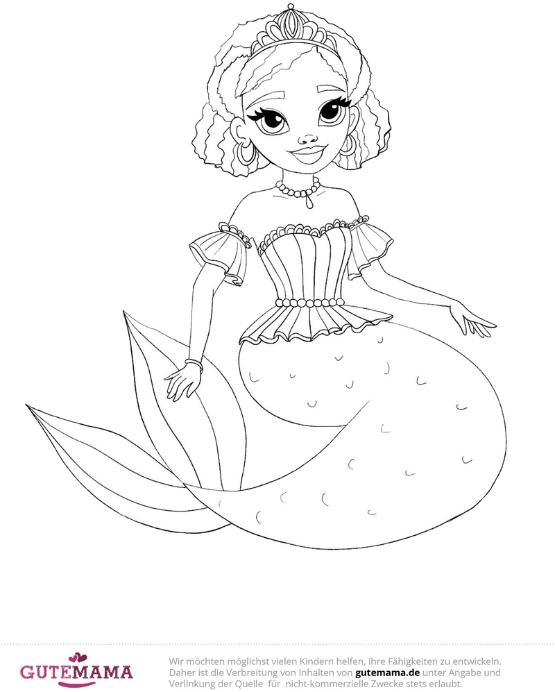 malvorlage-meerjungfrau-funkelnder-schwanz-elegantes-outfit