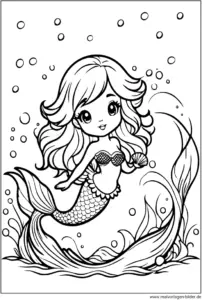 malvorlage-meerjungfrau-im-meer-zum-ausmalen