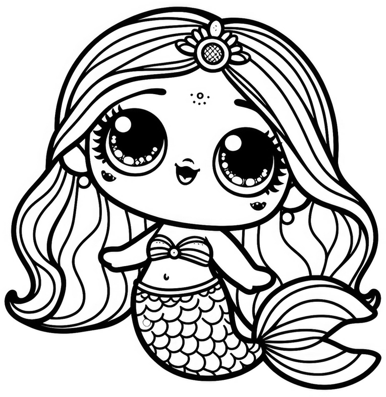 malvorlage-meerjungfrau-mit-grossen-augen