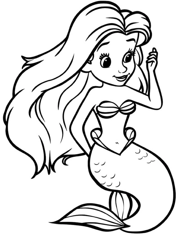 malvorlage-meerjungfrau-mit-langen-haaren-und-schwanzflosse
