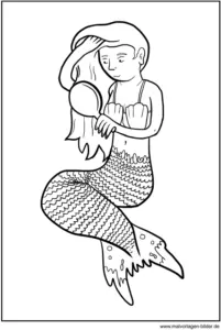 malvorlage-meerjungfrau-mit-spiegel