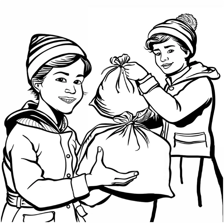 malvorlage-mit-kindern-und-saecken