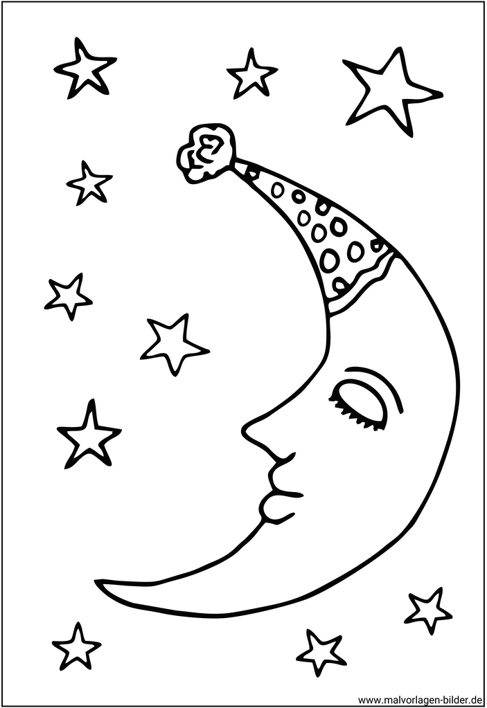 malvorlage-mond-mit-sternen-ausmalen