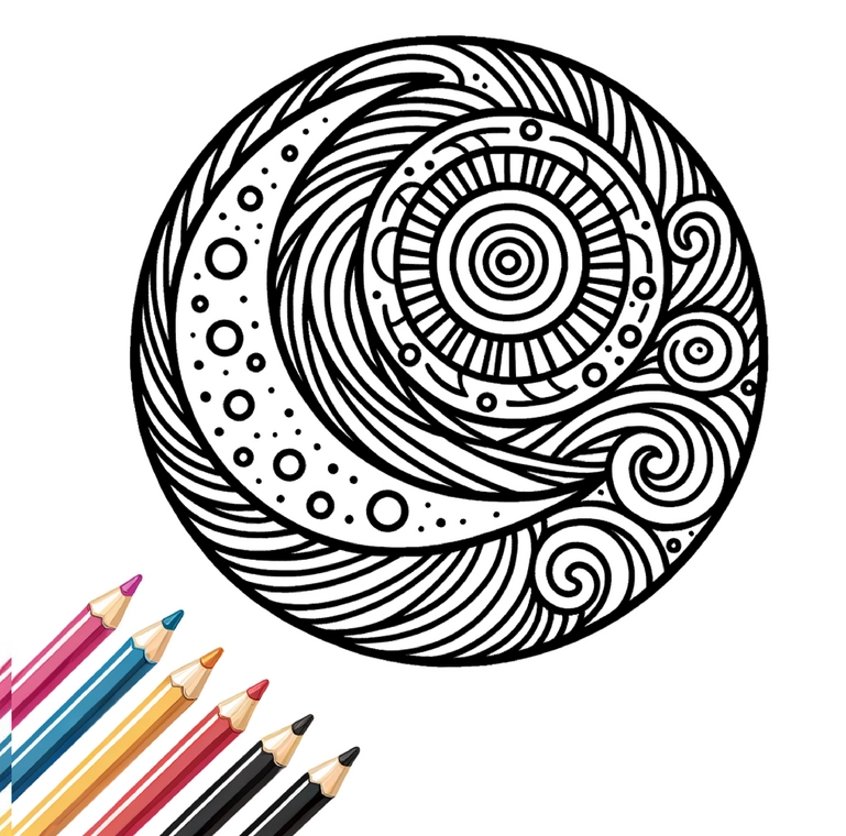 malvorlage-mond-und-kosmische-muster