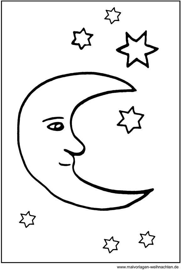 malvorlage-mond-und-sterne-ausmalbild
