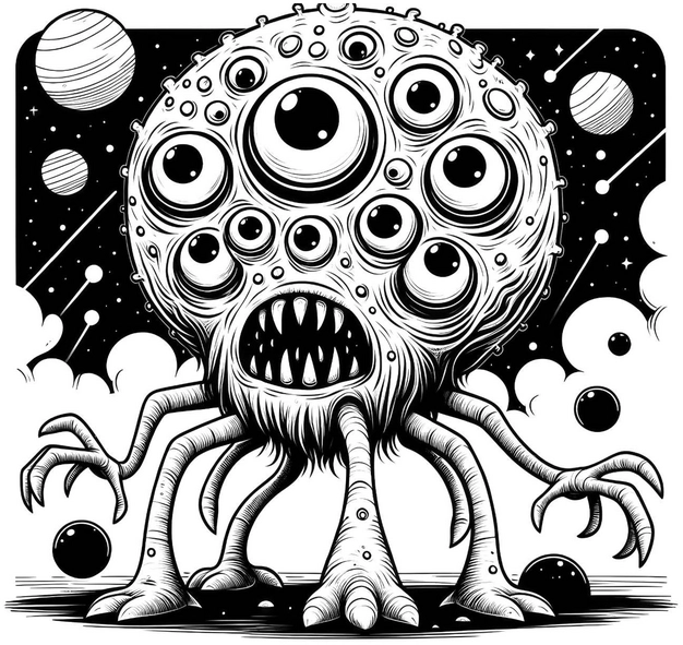 malvorlage-monster-aus-dem-weltall-mit-vielen-augen