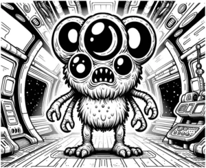 malvorlage-monster-im-weltall-mit-vielen-augen