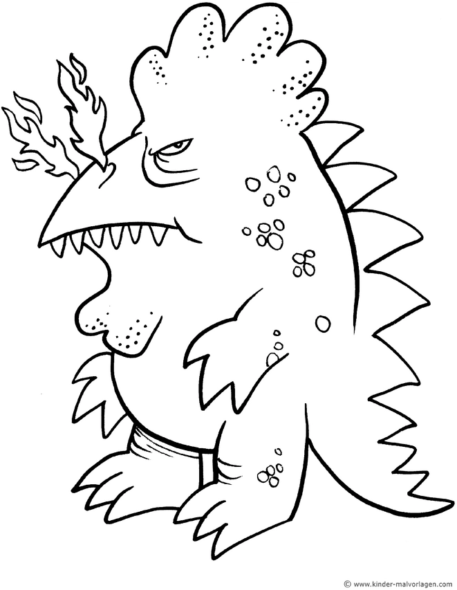 malvorlage-monster-mit-feurigem-atem-und-stacheln