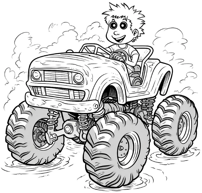 malvorlage-monster-truck-fahren-spass