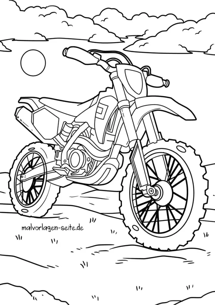 malvorlage-motorrad-in-der-natur