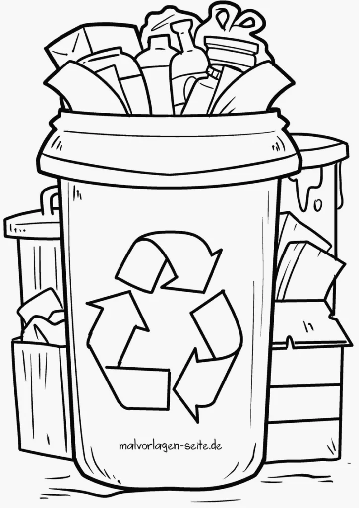 malvorlage-muellbehaelter-recycling-symbol-ausmalen
