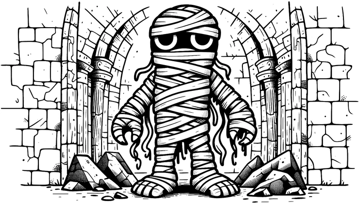 malvorlage-mumie-geheimnisvoller-raum