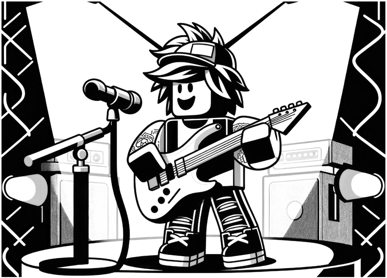 malvorlage-musiker-aus-roblox-kreativ-ausmalen