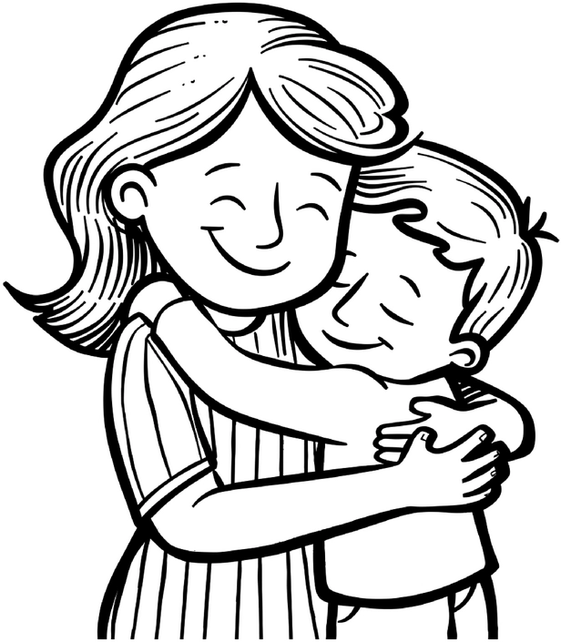 malvorlage-mutter-kind-umarmung