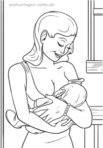 malvorlage-mutter-mit-baby-ausmalen