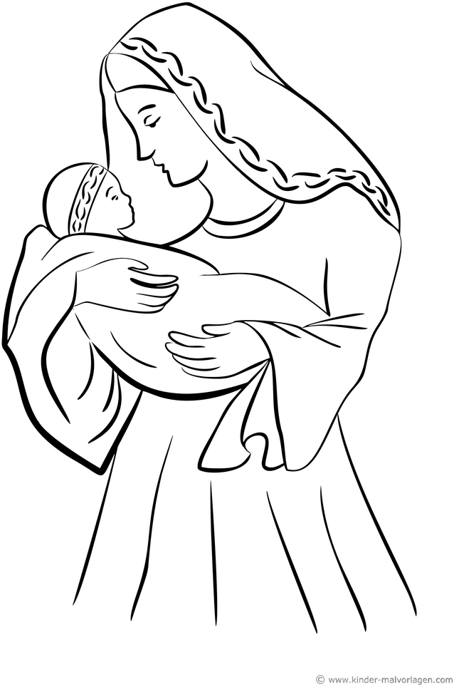 malvorlage-mutter-mit-baby-fuer-kinder